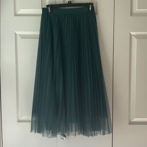 Emerald green tulle skirt A-line